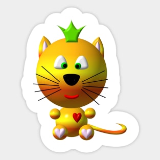 Cute Cat wearing a Crown Sticker